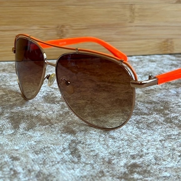 Brand New Batali Neon Orange Frame Aviator Sunglasses Gradient Lens main image 5